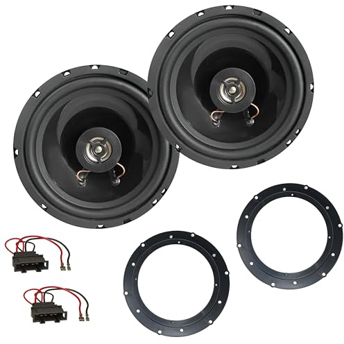 Coppia Altoparlanti Casse 165 mm 2 vie con adattatori per auto Autoradio compatibili con Audi Q3, Volkswagen Golf, T5, Passat, Touareg, Bettle, Skoda Yeti, Superb, Kodiak, Seat Ateca, Porsche Cayenne
