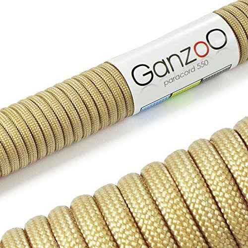 Ganzoo Paracord 550 Seil 4mm Schnur Typ 3, Nylon & Polyester, ideal für Basteln von Hundeleine Halsband Armband/Camping Survival und Outdoor (3/15/30/100 Meter) Allzweckseil 7 Innenstränge