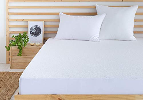Todocama – Matratzenschoner, anpassbar, aus Frottee, wasserdicht, atmungsaktiv, für Bett von 180 x 190/200 cm