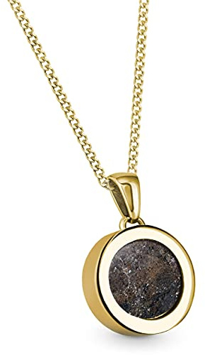 Meteorite Coin - Kette mit Anhänger Edelstahl Gold