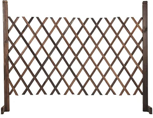 XJYMCOM Expanding Wooden Fence - Expands to 146cm, Foldable Garden Screen, Freestanding Trellis, Pet Safety Fence for Patio & Lawn Decoration