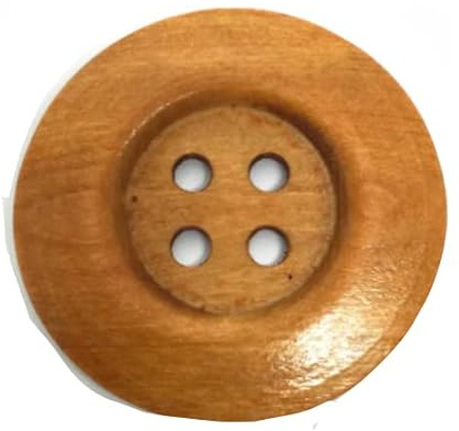 5 Stück Premium Holzknöpfe rund braun 5 cm - Mantelknöpfe, Vierloch 4-Lochknöpfe Vierlochknöpfe Scrapbooking, Deko Jackenknöpfe rund zum aufnähen annähen (50mm)