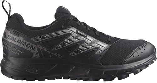 Salomon Wander Gore-Tex Damen Trail Running Wasserdichte Schuhe, Outdoor-bereit, Komfort durch Dämpfung, Sicherer Fußhalt, Black, 39 1/3