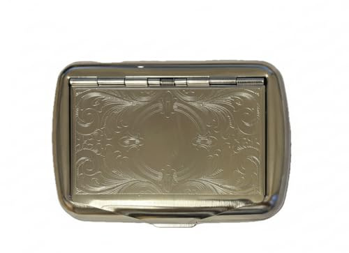 Tabakdose Chrom mit Papierfach für Selberdreher Silber 9,5 x 6,5 x 2,5 cm (VENETIAN)