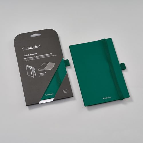 Semikolon 370990 Notebook Pocket 3-in-1 - Falttasche für Notizbuch A5 - mit Gummiverschluss und Stiftschlaufe - Forest