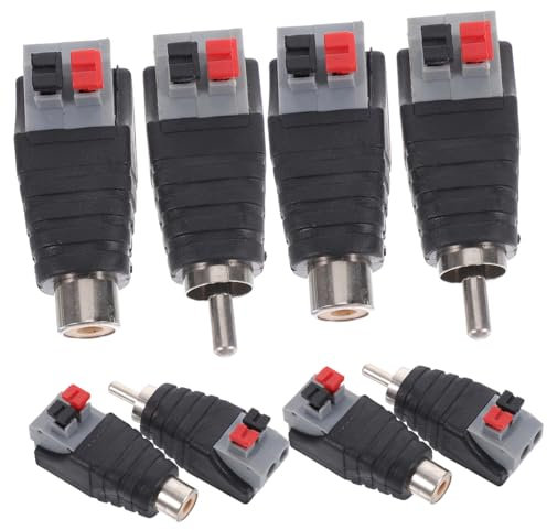 Veemoon Av Anschluss Stecker Lautsprecherkabel Adapter 8 Stück Zinklegierung Sprungfeder Terminal Audio Verbinder Für Tv DVD Heimkino