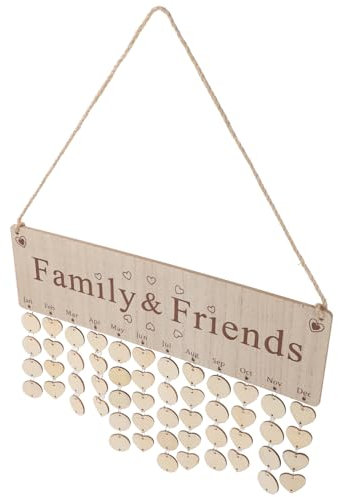 LALAFINA Diy Holz Wandkalender Mit Vintage Holzscheiben Und Eisenringen Wiederverwendbare Geburtstags Erinnerungsplakette Dekoratives Wandbehang Für Familie Büro Und Wohnzimmer