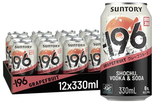 -196 Suntory: Grapefruit. Shochu & Vodka Ready To Drink Cans. 12x330ml 6% ABV