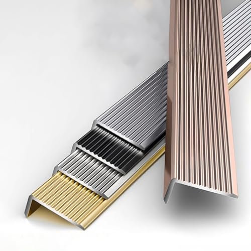 Treppenwinkel Treppenstufen Kantenschutz Lang 90CM*3 Stück Übergangsprofil Mit Rutschfester Treppenstufen Verkleiden Für Laminat Parkett Treppen Stufenkantenprofil(Gray)