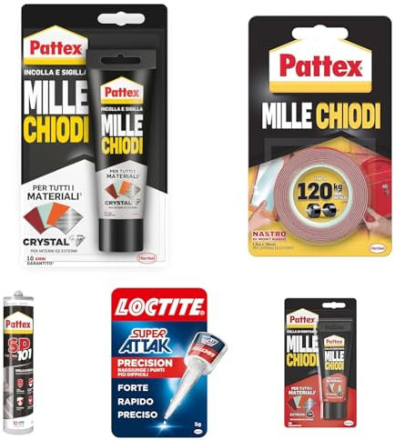 Pattex Millechiodi Crystal Adesivo Sigillante Ideale per Vetri e Specchi, Adesivo di Montaggio di Prima Qualità, Colla Potente per Molti Materiali, 1 X 90G Blister
