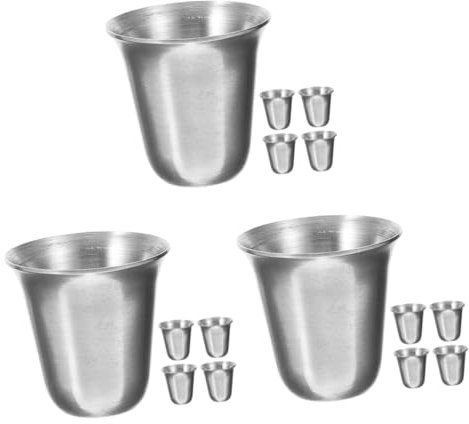 Ciieeo 15pcs Stainless Steel Religious Communion Cup First Communion Chalice Mug Stackable Goblets