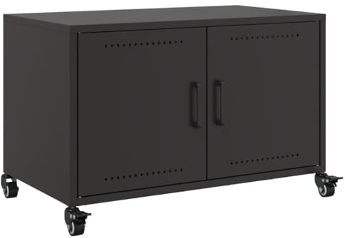 vidaXL TV-Schrank Schwarz 68x39x43,5 cm Stahl