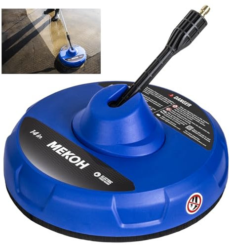 MEKOH Elektrischer Hochdruckreiniger-Aufsatz, 35,6 cm, 2500 PSI, universelles Hochdruckreiniger-Zubehör für Auffahrt, Gehweg, Deck, Terrasse, Betonreinigung, 6,35 mm Schnellanschluss, doppelte