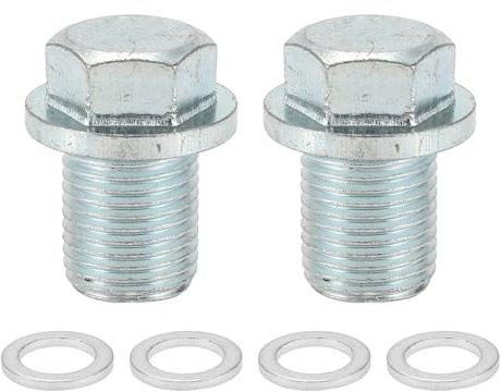 RATCHROLL Bouchon De Vidange D'Huile Anti-Fuite 2 Pièces M13x1.25 | Matériau Acier Aluminium, Taille M13x1.25 24.5x20mm, Pour Carter, Pour Chevy Pour GMC Pour Jeep, Contenu 2 Bouchons 4 Joints