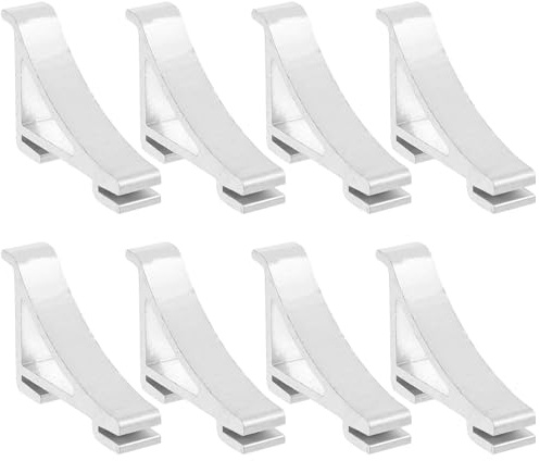 BELLIFFY 8pcs Freezer Shelf Clips Aluminium Size 4 Support Hooks for Refrigerator and Cooler Shelf Brace Sturdy Accessories for Fridge Organization
