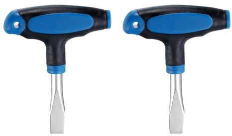 QUARKZMAN 2pz Cacciavite a Testa Piana a Manico 12mm Cacciavite a Testa Piana a Manico a T con Manico in Plastica per Piastra Sgancio Rapido Vite a Taglio Treppiede Fotocamera Monopiede, Blu