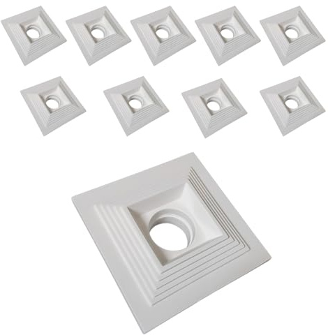 Kit 10 Portafaretto da Incasso in Gesso a Scomparsa Quadrato, Compatibile con Lampadine GU10, Foro Incasso 125x125mm, Design Moderno per Illuminazione Interni (10)