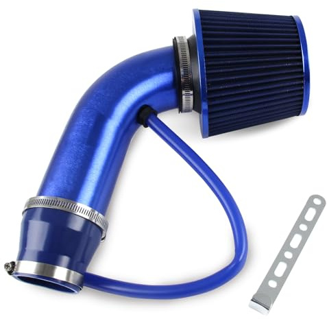 DOCAS 76 mm Universal Tubo de Entrada de Aire frío, coche Filtro de Entrada de Aire frío Turbo Filtro de Aire automotriz Kit -Azul