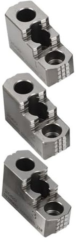 3 Piezas Torno Mandril Duro Juego De Mordazas 8 Pulgadas Acero Reversible Paso Doble Mandíbulas Duras con 3 Agujeros para Tipo B-208 1.5mm X 60° CNC Torno Mandril Dentado