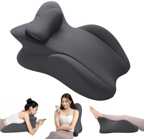 JOVELL Almohada Cuña de Espuma Viscoelástica para Posición Ventral - Cojín de Lectura para Cabecero, Almohada para Sentarse en la Cama, Cojín Cuña para Parejas, con Funda Extraíble