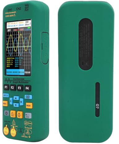 Fyearfly 3 en 1 Oscilloscope Multimètre, Générateur de Signal Portable Grand écran à Double Canal 25 MHz Bande Passante 208msa / S Oscilloscope Portable