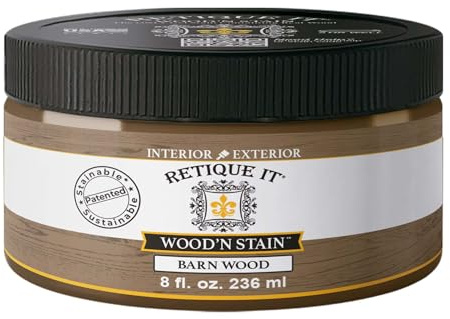 Retique It Wood'n Stain - Liquid Wood Gel Stain Interior/Exterior (08 oz (Half-Pint), 45 Barn Wood)