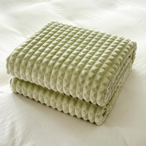 Highdi Manta Cama 90 135 150 180, Manta Sofa Grande Verano y Invierno Suave Cálida Mullida Microfibra Niños Adultos para Sofas, Sala de Estar (100 * 150cm,HF Verde)