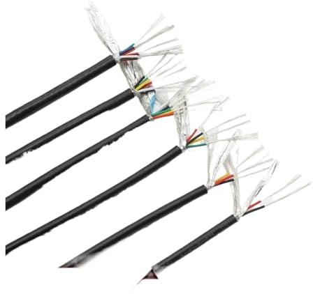 CSFFA Câble blindé UL2464 5/10 m, 26 AWG, 24 AWG, 22 AWG, ligne audio, 2, 3, 4, 5, 6 ou 8 conducteurs, câble de contrôle de signal en cuivre, fils gainés(26AWG,10 METERS_4 CORES)