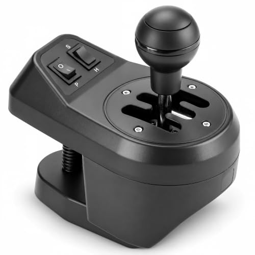 NITHO PC Schalthebel USB Shifter für Sim Racing, 6-Gang H-Pattern Gangschaltung mit Rückwärtsgang, Austauschbare Schaltplatte für H-Pattern & Sequenziell, Racing Wheel Shifter für Windows PC