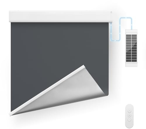 CINONEKO Elektrisches Rollo Verdunkelungsrollo mit Fernbedienung, Klemmfix ohne Bohren, Thermo Sonnenschutz Sichtschutz Rollo für Fenster, Anthrazit 80x170 cm (BxH)