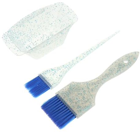 VILLCASE Hair Dye Brush with Blue Mixing Bowl for Professional Salon and Bowl Set Plastic Hair Coloring Accessories and Soft Bristle Tint Brush and Personal DIY Use