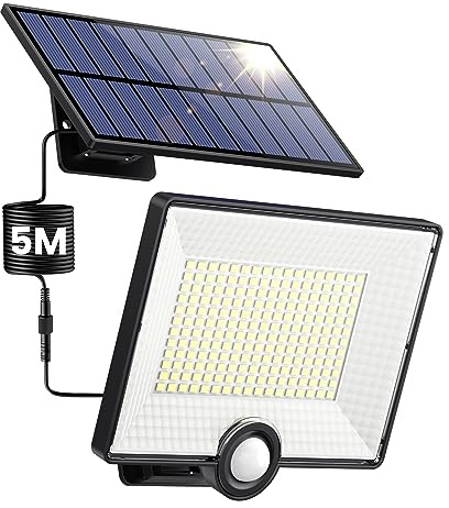 [2000LM Ultra-bright]Solar Lights Outdoor with Split Panel, 204LED Solar Security Lights with PIR Motion Sensor, 270°Wide Angle 3 Modes Solar Powered Garden Lights IP65 Wall Lights for Garden Garage