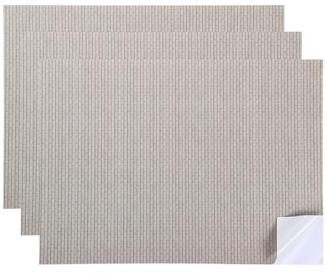 QUARKZMAN 3 Pcs Papel Tapiz para Casa De Muñecas 11.81 1:64 Tejas para Techo Autoadhesivas Tablones para Piso Papel Tapiz Pelar Y Pegar (Gris Claro)