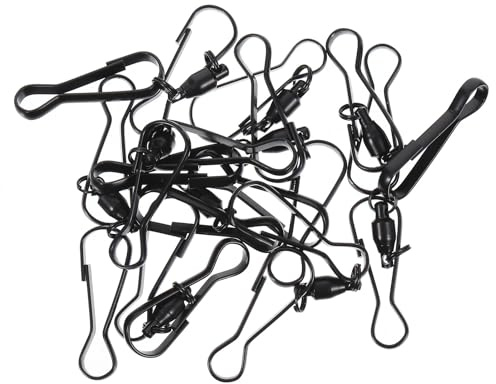 Healeved 10pcs Hanging Windsock Clips Dual Swivel Hooks 360° Rotatable Stainless Steel Mini Compact Easy to Carry Hook Accessories Set for Home Wind Chimes and Party Copper Wire Light