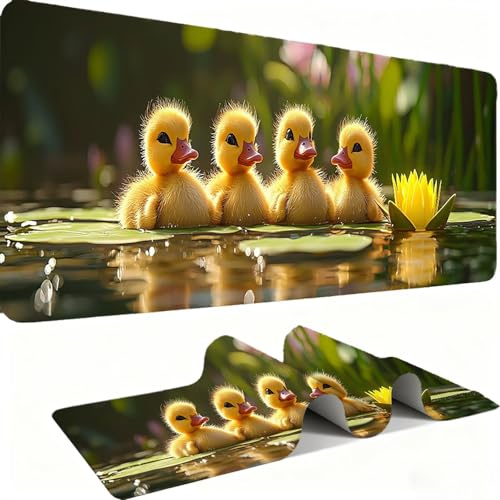 Tapis de Souris 600x300mm Tapis Souris Gamer, Mousepad de Bureau Ultra Mince Base en Caoutchouc Antidérapante Lavable Vitesse et précision Améliorées pour PC, Ordinateur, Travail-Mignon Canard C0P-320
