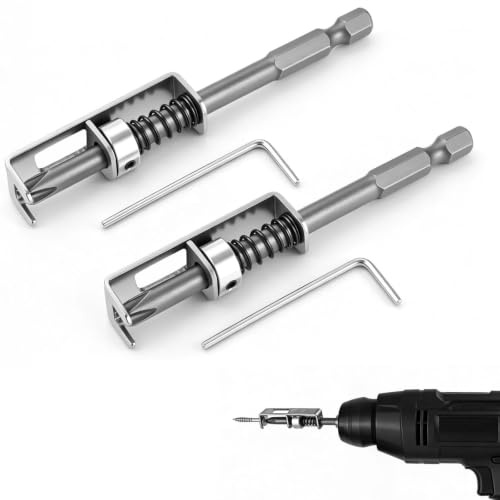 Embouts de vis à Ressort, 2 Pièces Embouts de Tournevis Anti-Chute | Porte-Embouts à Une Main pour Fixation des vis, Dispositif de Guidage Anti-Chute, Outil Universel de Retenue de vis