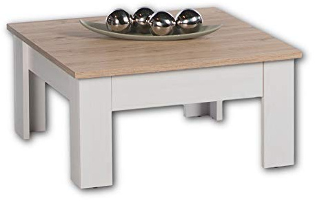 ROMANCE Couchtisch mit Schublade, San Remo & Sibiu Lärche 78 x 40 x 78 cm | Sofatisch im Landhausstil, Tischplatte in San Remo Dekor, Gestell in Sibiu Lärche Optik, Stauraum, für Wohnzimmer