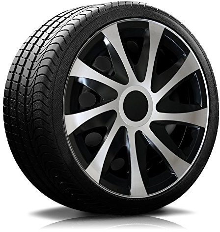 14 Zoll RKK04 Multi-Color Line (Schwarz-Silber) Radkappen/Radzierblenden 4 Stück