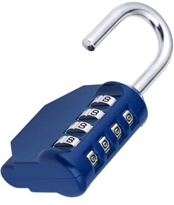 ZHEGE Combination Padlock for Locker, Weatherproof Padlock Outdoor for Fence Gate, Sheds, 4 Digit Combination Lock for Gym Locker, School Locker (Blue)