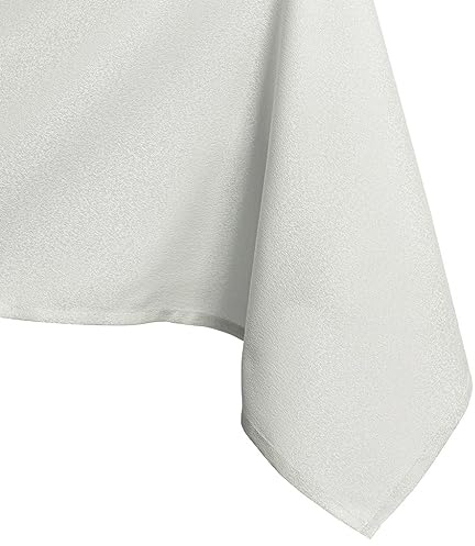 AmeliaHome Tischdecke 140x340 cm Tischtuch Tafeldecke Fleckschutz Empire | Lotuseffekt Abwaschbar Wasserabweisend Glänzend Glatt Ecru
