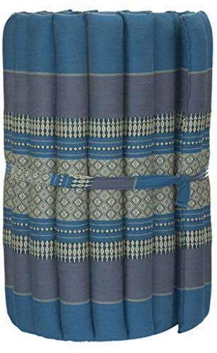 Fine Asianliving Thaimatte Rollbar Kapokfüllung 190x50x4.5cm Thai Kissen Meditation Matte Matratze Kapok 301-P03