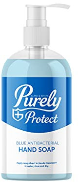 Blake & White Antibacterial Hand Soap 500ml -Purely Protect Blue Handwash Liquid Soap for Home, Office,Kitchens and Washrooms-Unscented Hand Wash to Kill 99.9percent of Germs and Bacteria-Pack of 1