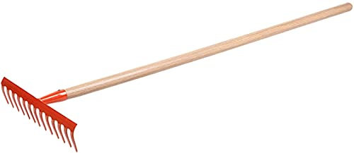 QIANMEI Harke Laubbesen Kleinrechen Leaf Rakes für Rasenflächen | 9 Zähne / 13 Zähne Garten Rechen mit Holzgriff | Sammeln Sie lose Trümmer bei zarten Anlagen Rasen und Yards (Size : 13 Teeth)