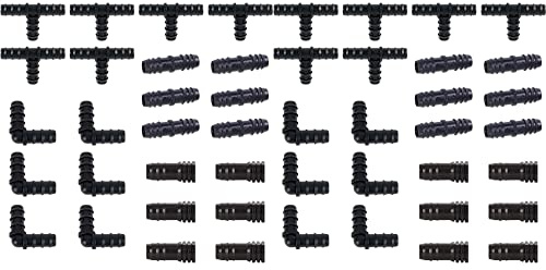 Grendly Kit di raccordi per per tubi gocciolanti -12 T, 12 accoppiamenti, 12 estremità, 12 gomiti, 16 mm compatibile con spruzzatore a goccia