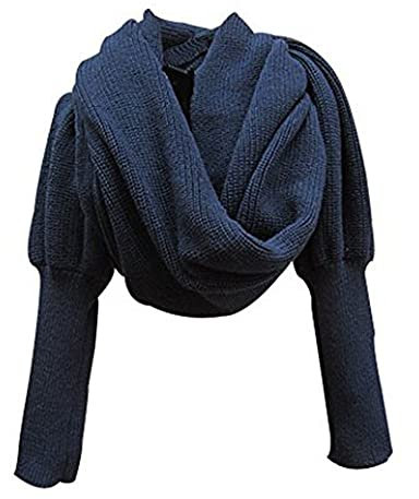 LUMoony Damen-Schalumhang mit Ärmeln Mode Winter warme Normallack gestrickter Verpackungs Schal Warm Gestrickt Schals Umhang Wrap Schal Shawl Cape Strickschals Cape Schal Stola Unisex