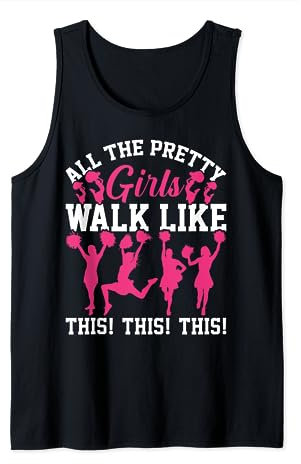 Alle hübschen Mädchen laufen so. Lustiges Cheerleading Tank Top