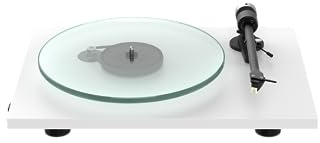 Pro-Ject T2 W, skivspelare med Hi-Res Audio Streaming via WLAN, kompatibel med Sonos®, HEOS®, Bluesound, WiiM, UPnP (vit)