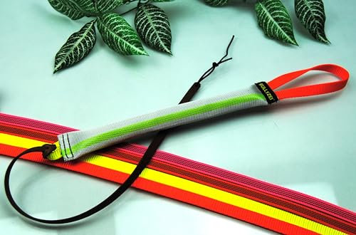 BULLYZEI Wunsch-Griff Beißwurst-Peitsche Feuerwehrschlauch Neon-Extrem 30cm Hundesport (Neon-Orange Nylon)