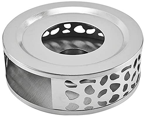 Widybord TeewäRmer KaffeewäRmer Aus Edelstahl mit Teelichthalter Teesockel Hohl Geschnitztes Design Heizung KaffeewäRmer