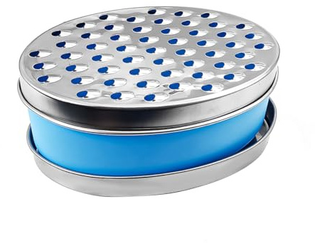 ZONADAH Käsereibe mit Behälter, Kastenreibe aus Edelstahl mit Deckel, Küchenreibe mit 2 groben und feinen Reibeplatten für Käse, Schokolade, Zitrone